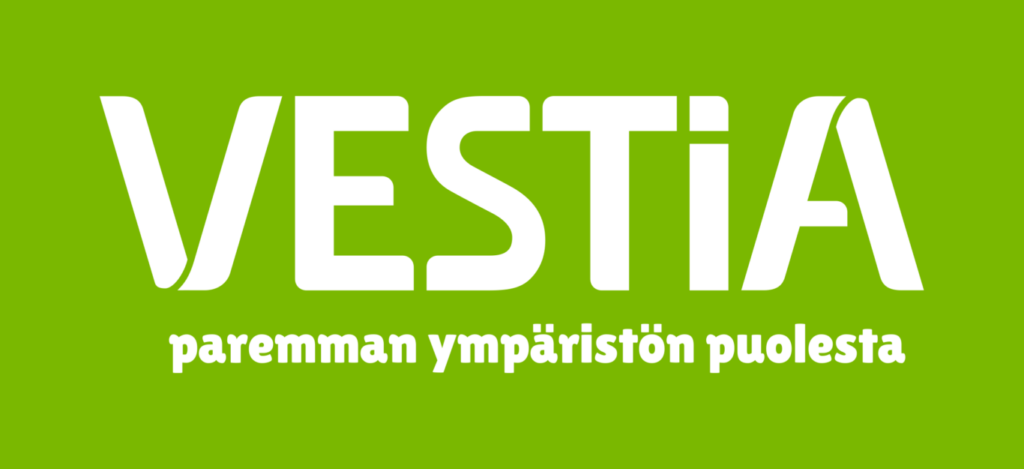 Vestian logo vihreällä pohjalla